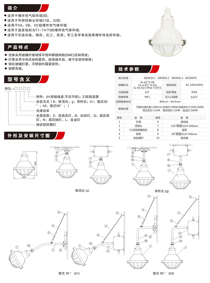 BGL-200S增安型防爆防腐灯