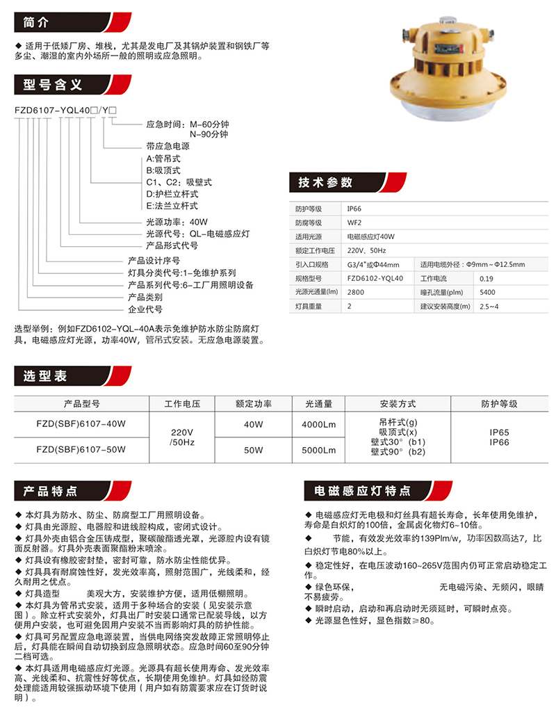 FZD6107免维护节能防水防尘防腐灯