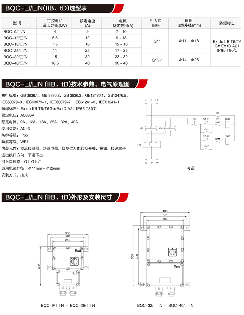 BQC防爆磁力起动器